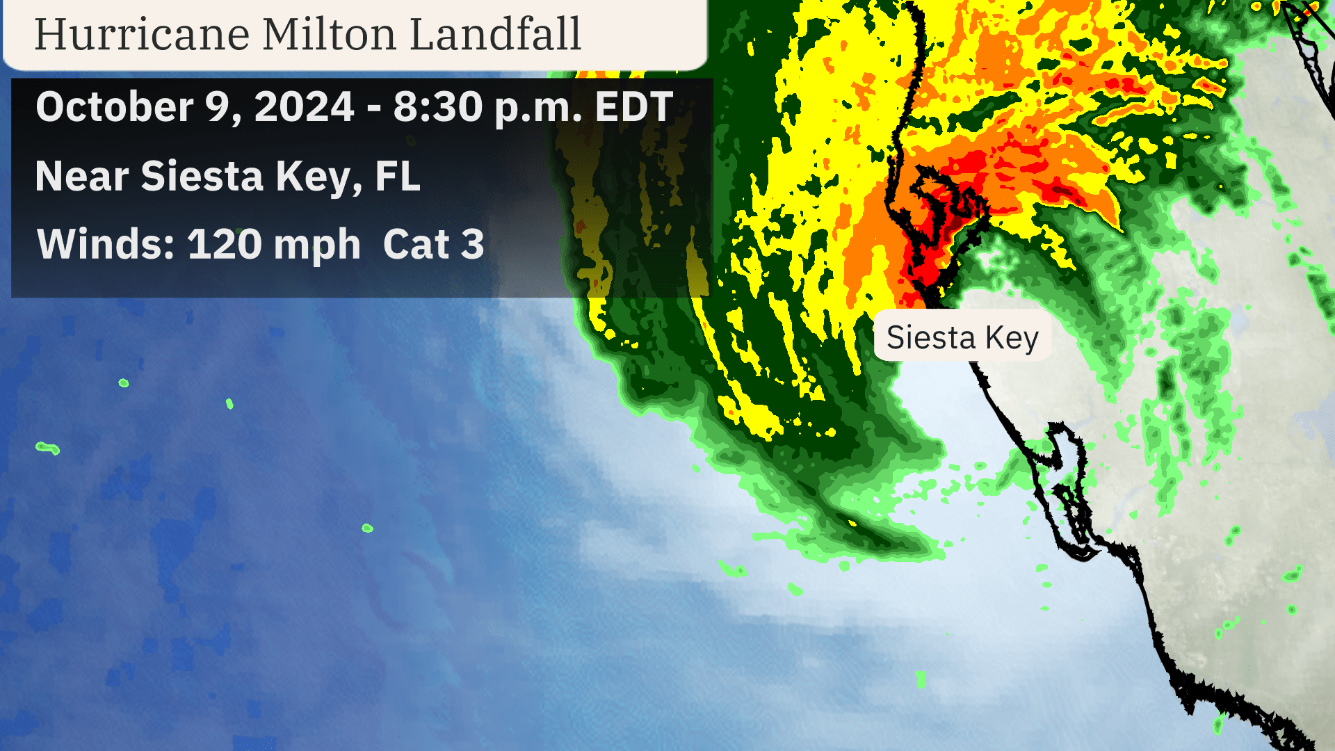 Milton Makes Landfall In Siesta Key, Florida As A Category 3 Hurricane